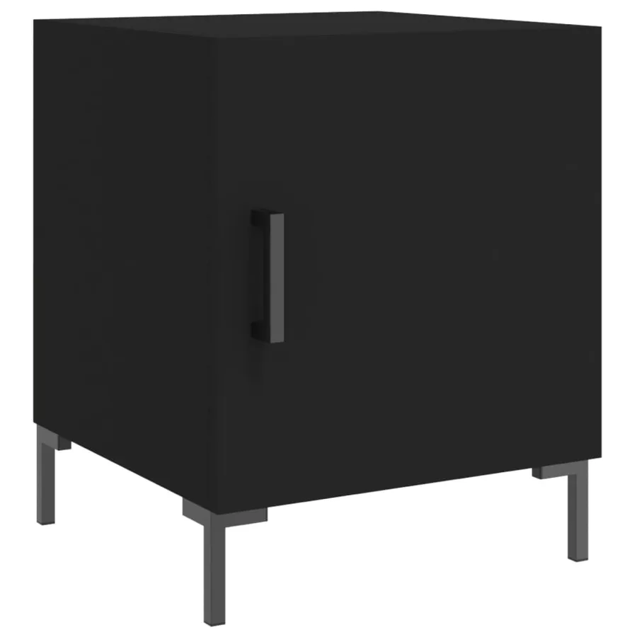 Tables de chevet 2 pcs noir 40x40x50 cm bois d’ingénierie - 3