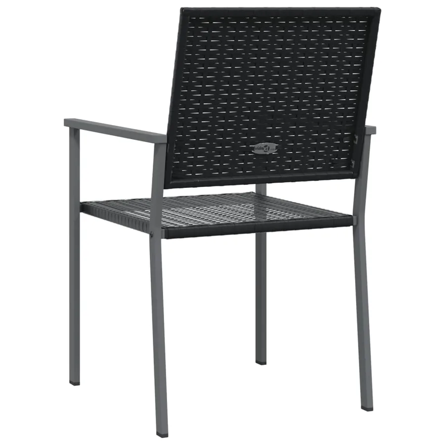 Chaises de jardin lot de 2 noir 54x62,5x89 cm résine tressée - 6