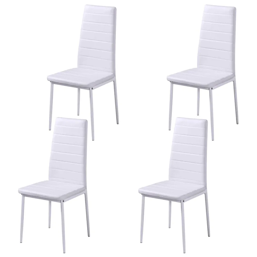 Ensemble de salle à manger 5 pcs Cuir synthétique Noir et blanc - 5