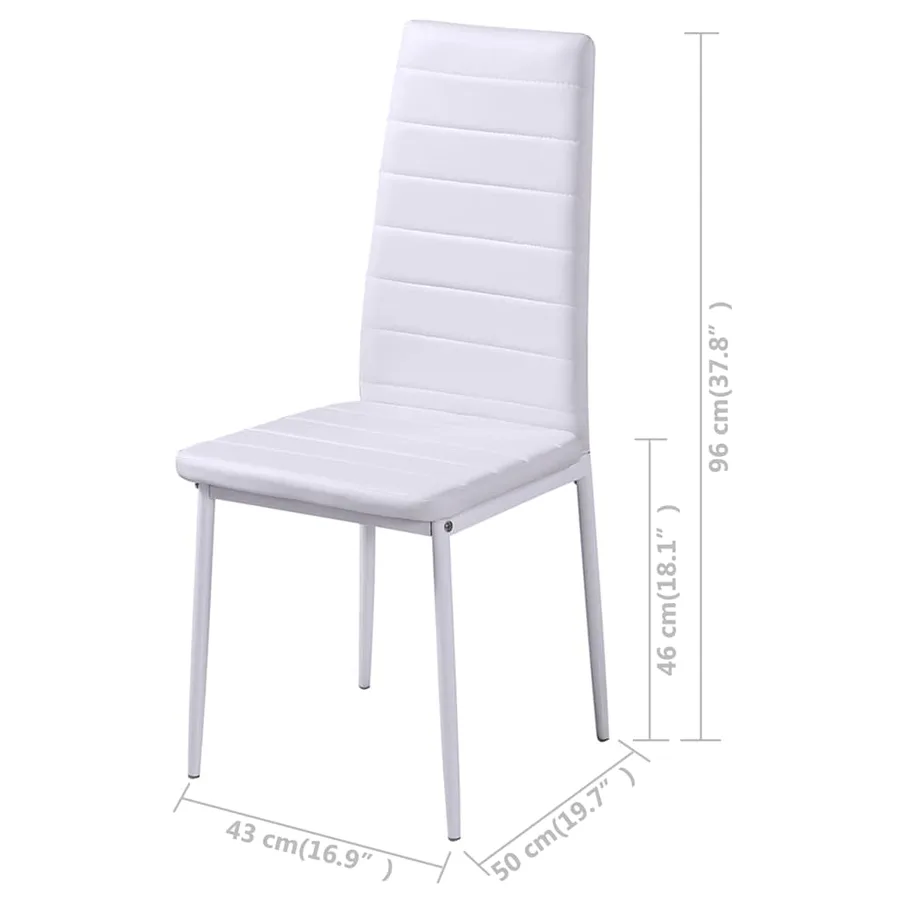 Ensemble de salle à manger 5 pcs Cuir synthétique Noir et blanc - 8