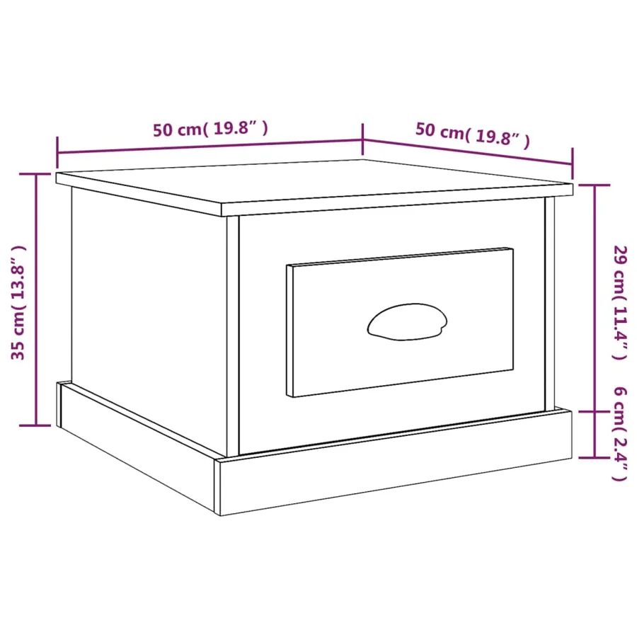 Table basse gris béton 50x50x35 cm bois d'ingénierie - 10