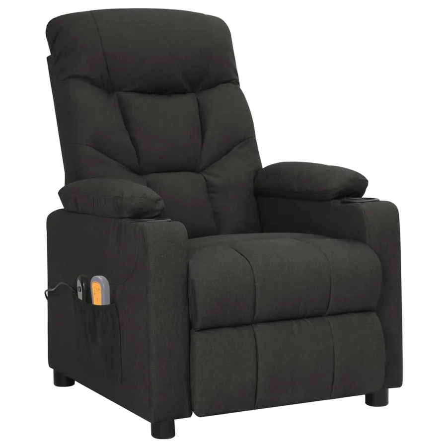 Fauteuil électrique de massage Noir Tissu - 2