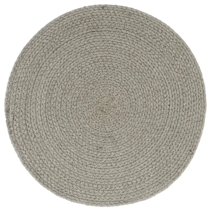 Napperons 6 pcs Gris Plain 38 cm Rond Coton - 2
