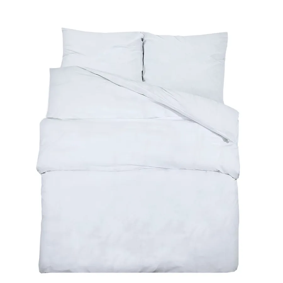 Ensemble de housse de couette Blanc 140x200 cm Microfibre - 2