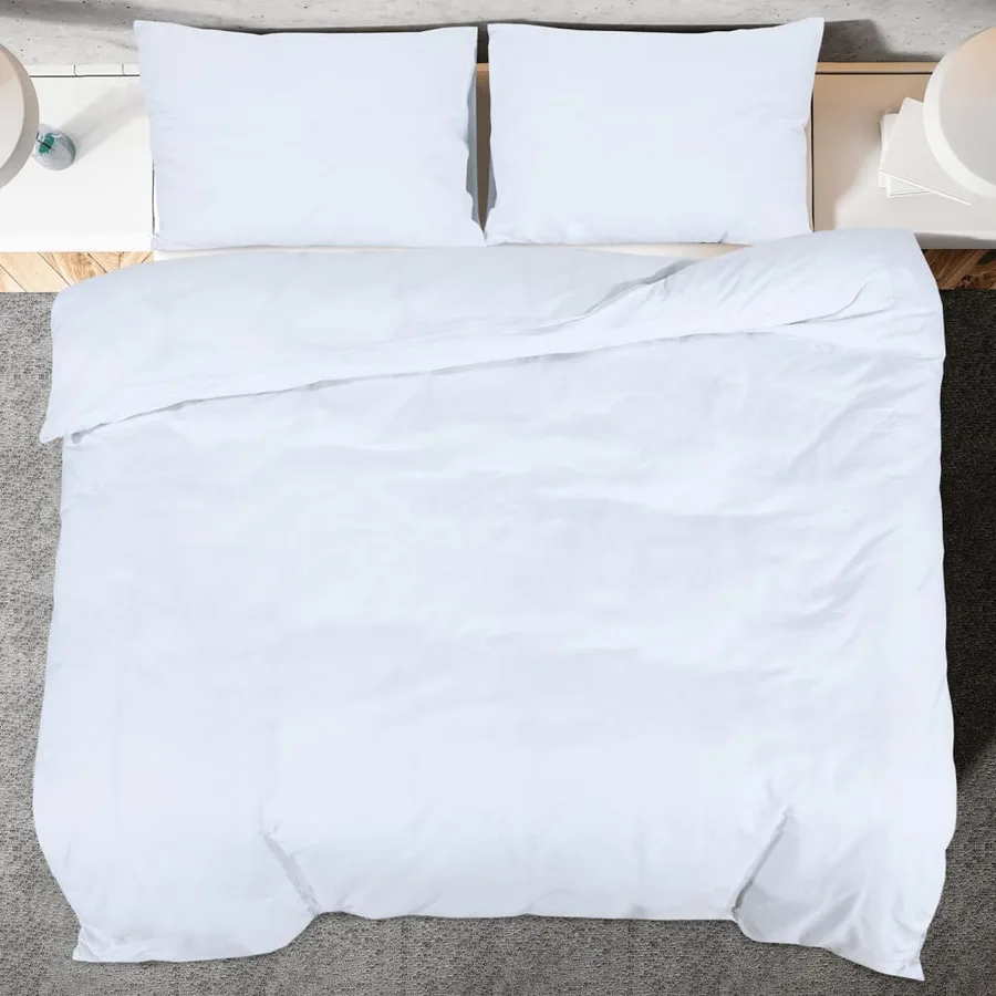 Ensemble de housse de couette Blanc 140x200 cm Microfibre - 5