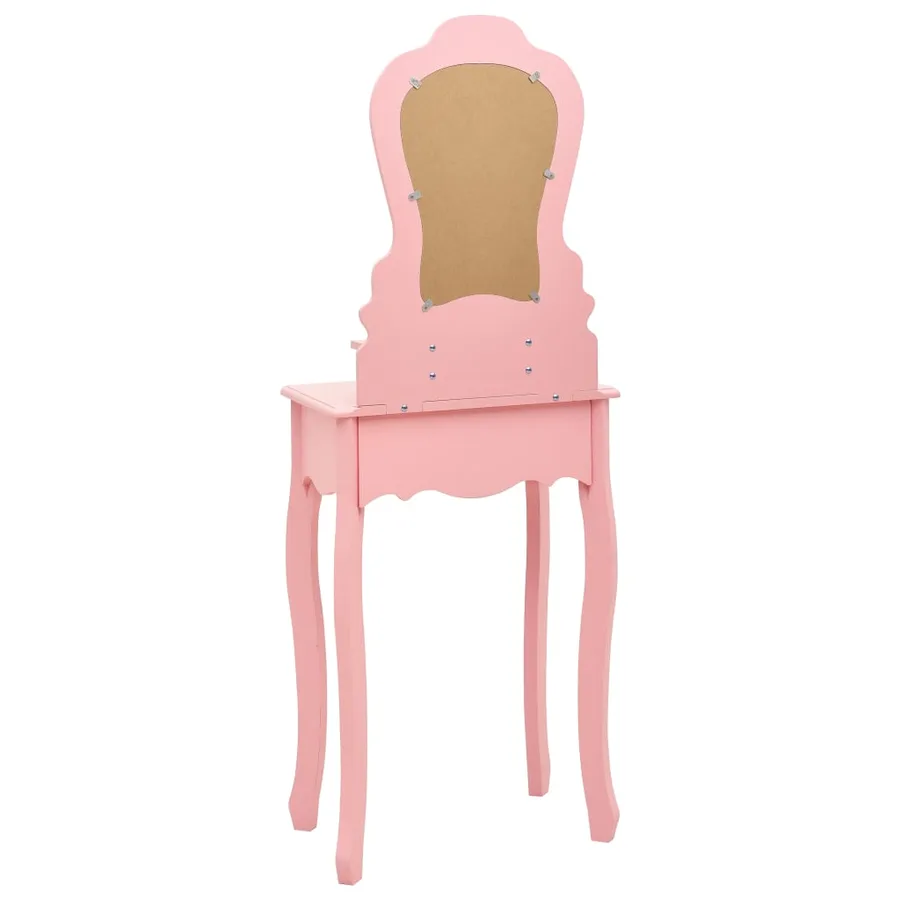 Ensemble de coiffeuse avec tabouret Rose 50x59x136 cm Paulownia - 5