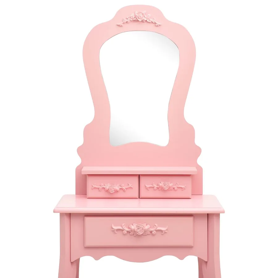 Ensemble de coiffeuse avec tabouret Rose 50x59x136 cm Paulownia - 6