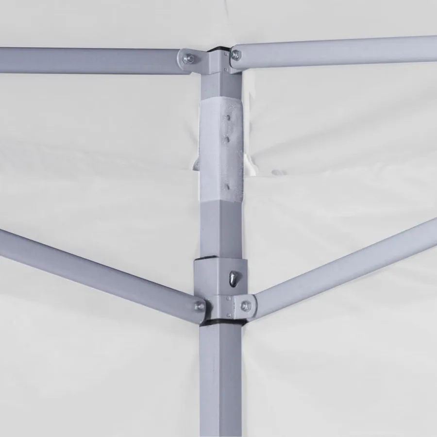 Tente de réception pliable avec 4 parois 2x2 m Acier Blanc - 4