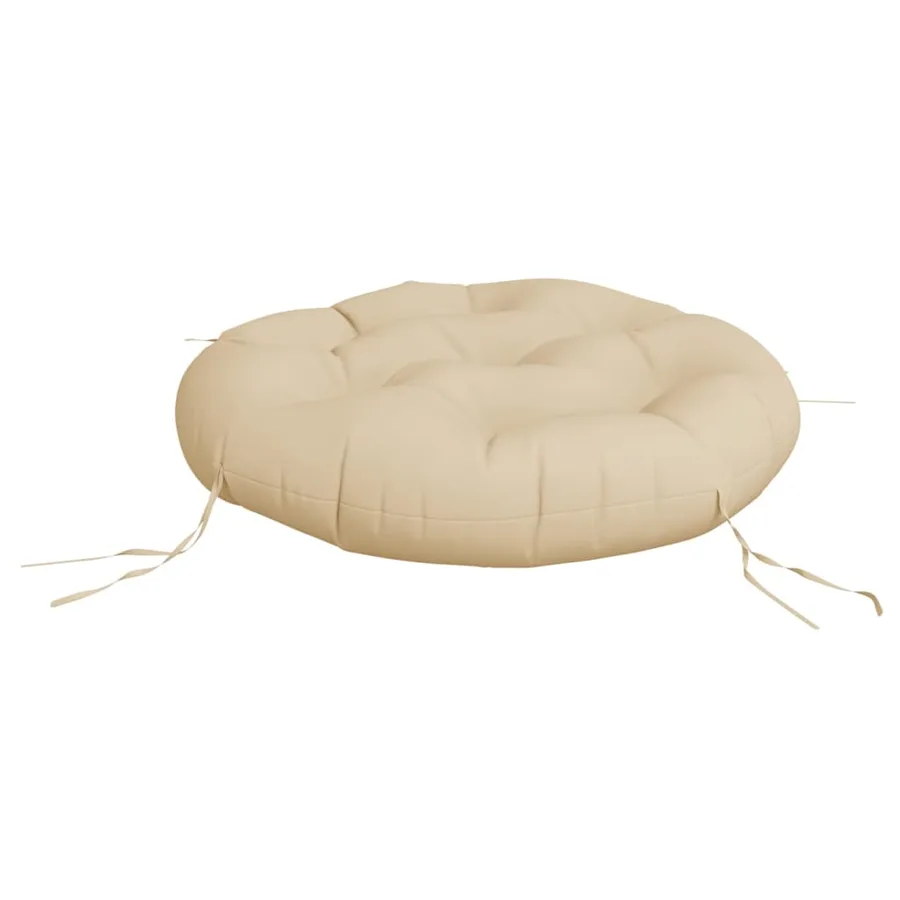 Coussin rond beige Ø 60 x11 cm tissu oxford - 4