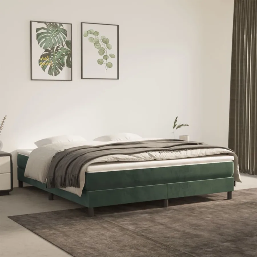 Matelas de lit à ressorts ensachés fermeté moyenne Vert foncé 160x200x20 cm