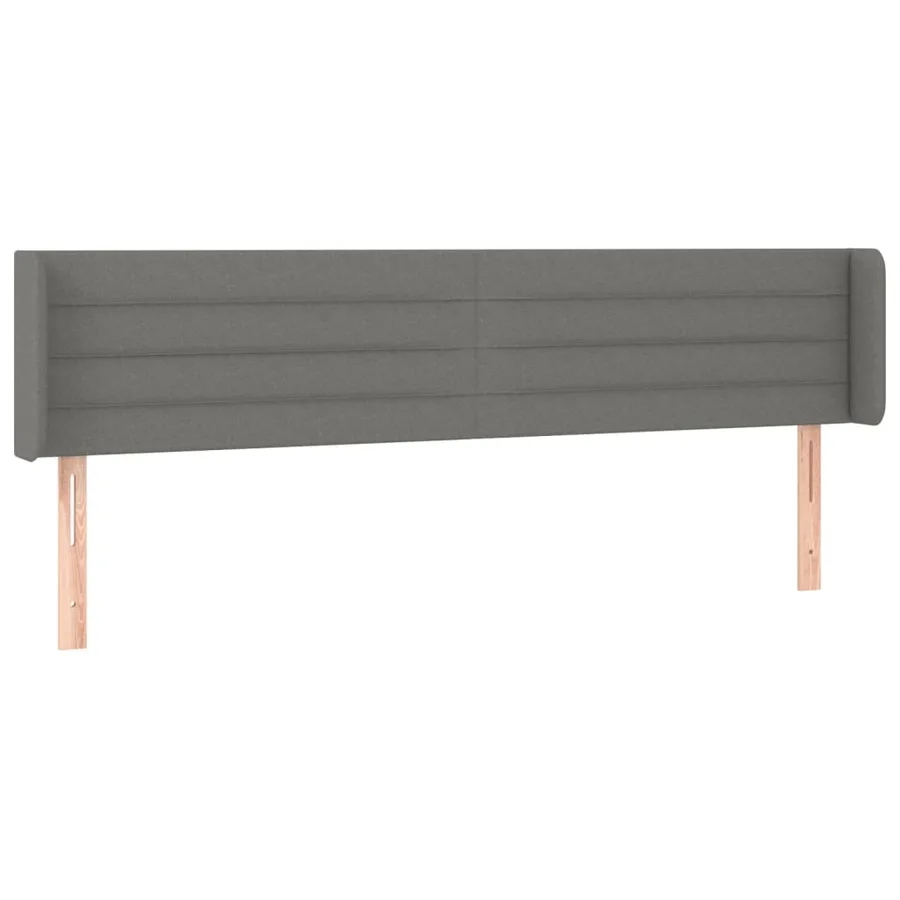 Tête de lit avec oreilles Gris foncé 203x16x78/88 cm Tissu - 2