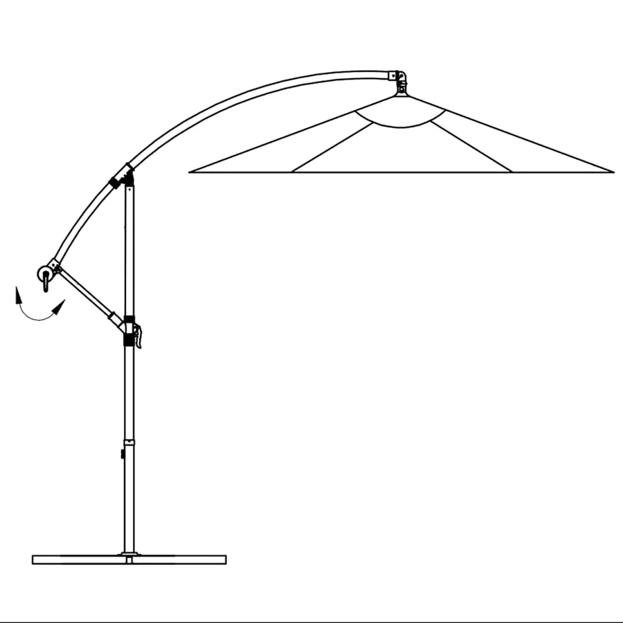 Parasol de jardin en porte-à-faux 3 m vert - 7