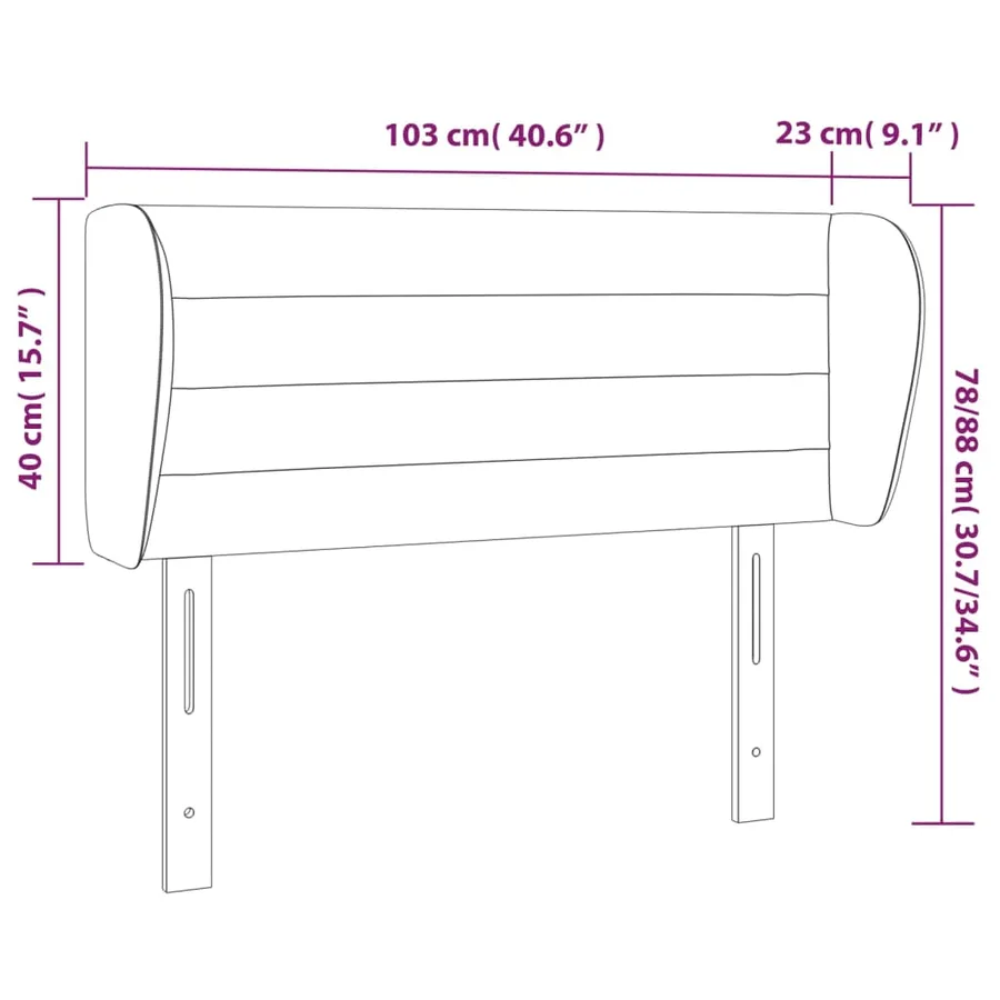Tête de lit avec oreilles Crème 103x23x78/88 cm Tissu - 9