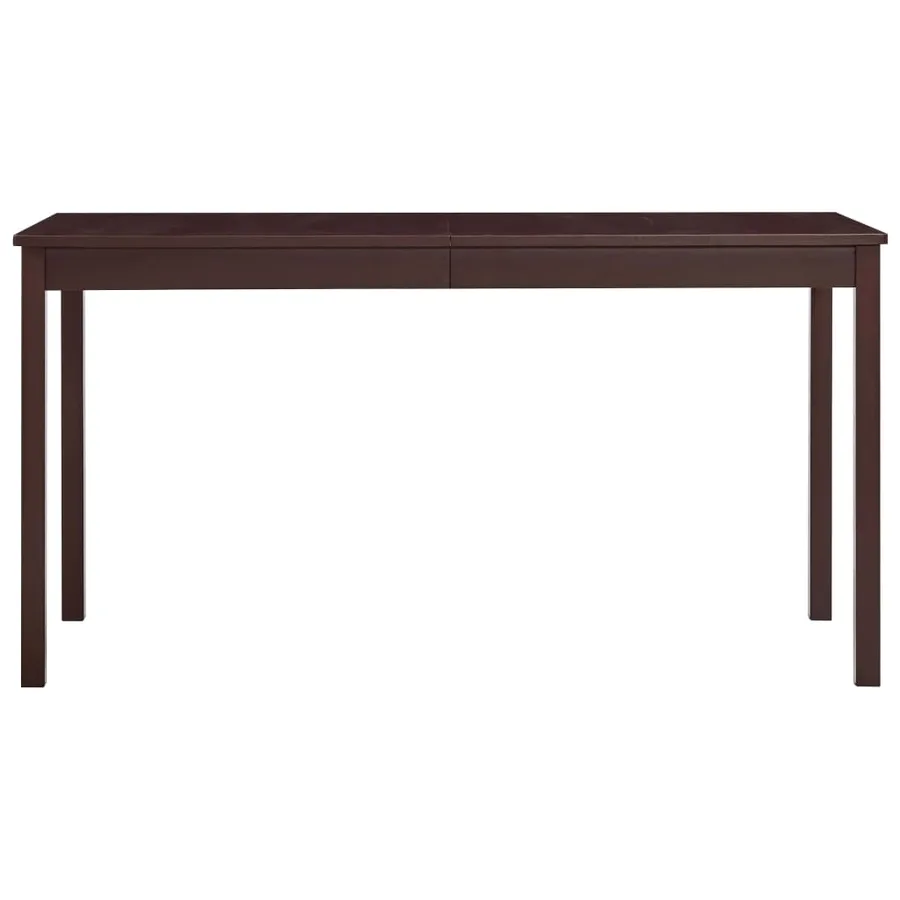 Table à manger Marron foncé 140x70x73 cm Bois de pin - 2
