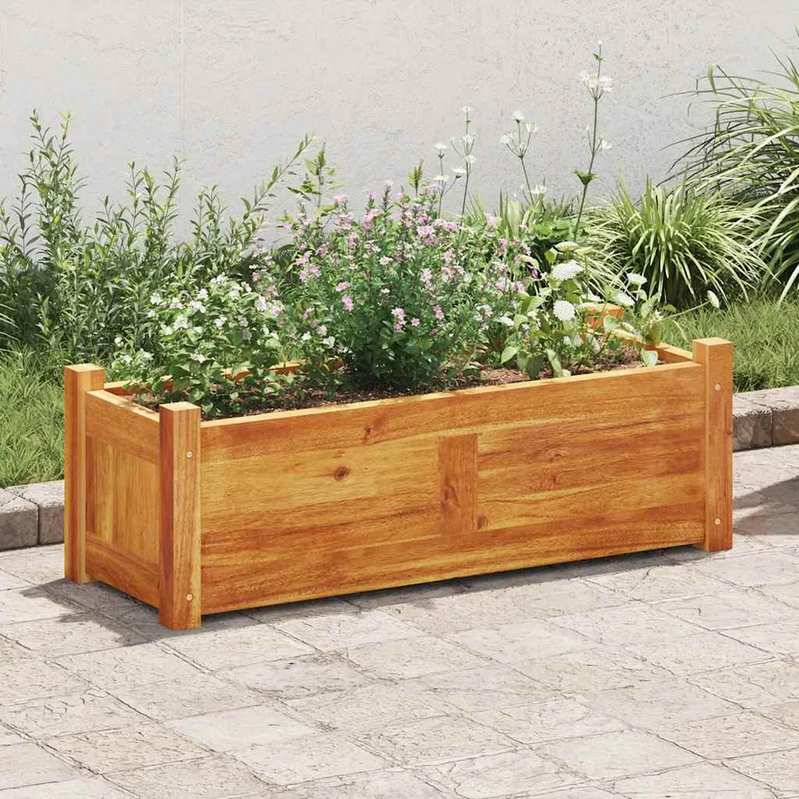 Lit surélevé de jardin Bois d'acacia 76x27,6x25 cm - 3