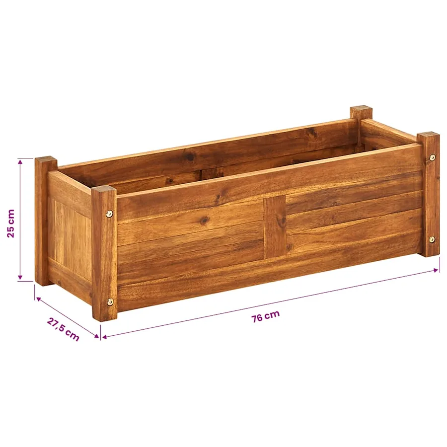 Lit surélevé de jardin Bois d'acacia 76x27,6x25 cm - 8
