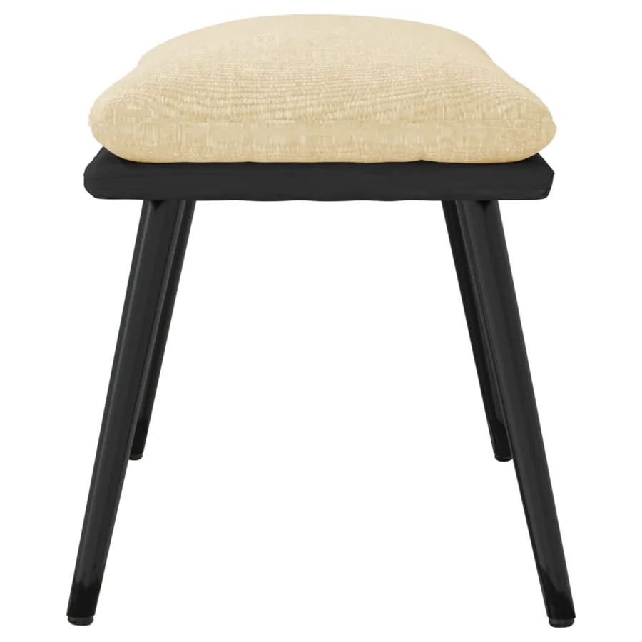 Repose-pied Crème 45x29,5x35 cm Tissu et similicuir - 4