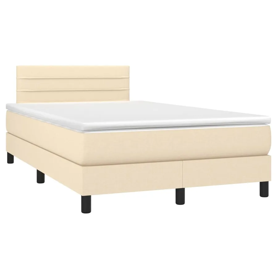 Sommier à lattes de lit avec matelas Crème 120x200 cm Tissu - 3