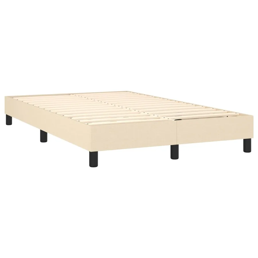 Sommier à lattes de lit avec matelas Crème 120x200 cm Tissu - 4