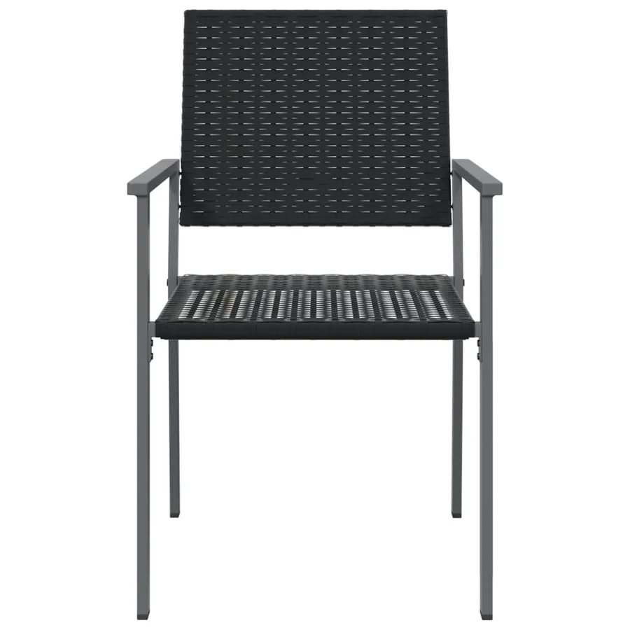 Chaises de jardin lot de 6 noir 54x62,5x89 cm résine tressée - 4