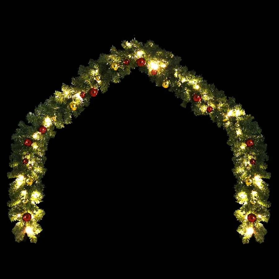 Guirlande de Noël décorée avec boules et lumières LED 5 m - 5