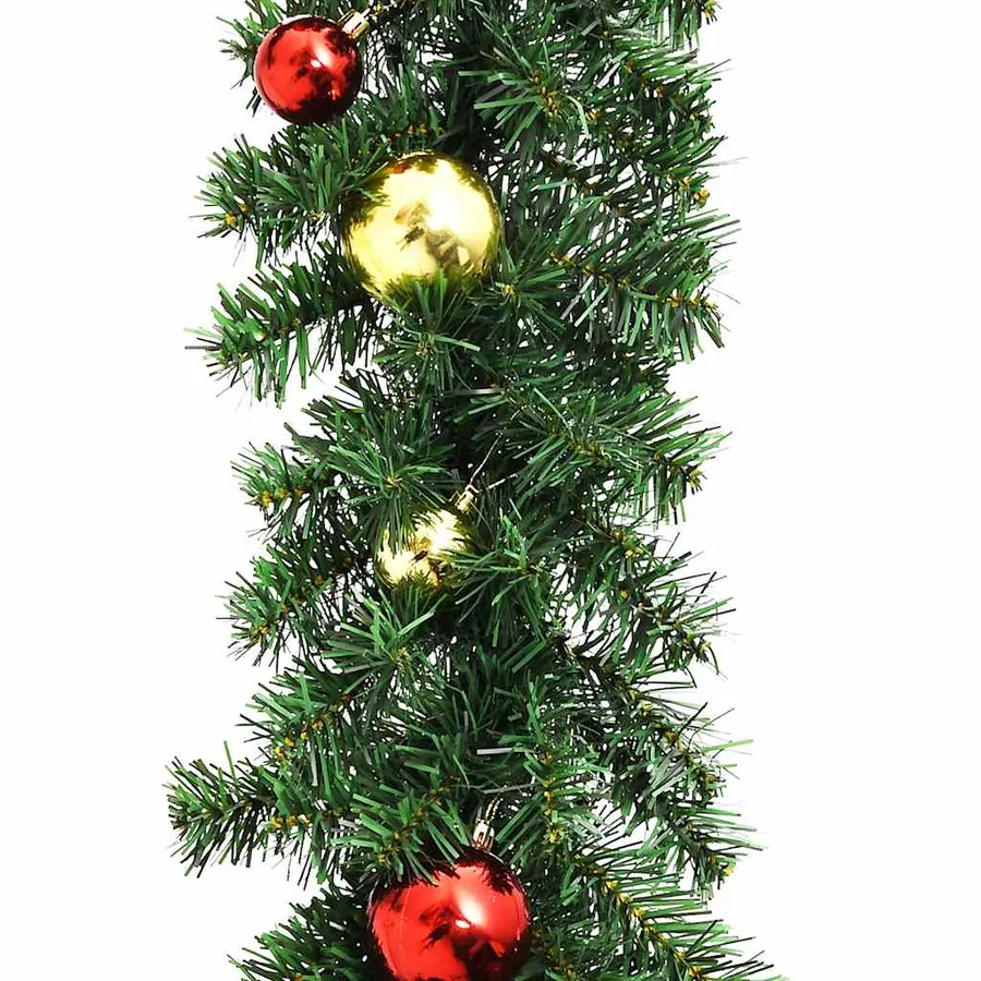 Guirlande de Noël décorée avec boules et lumières LED 5 m - 6