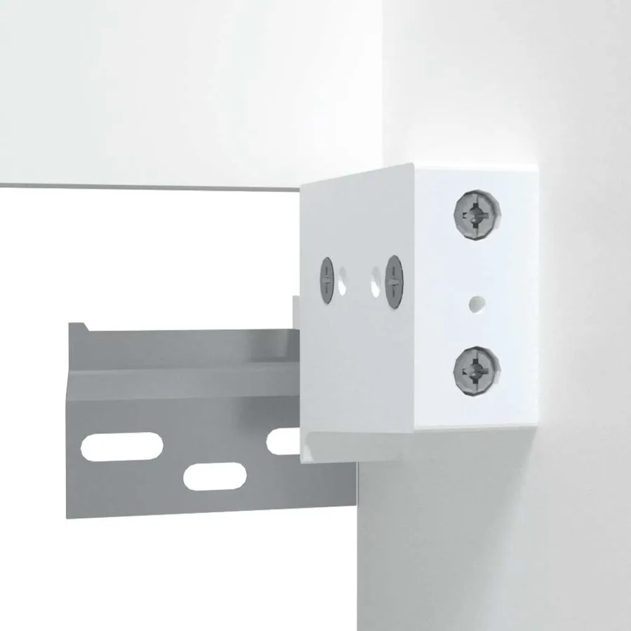 Armoire de salle de bain avec miroir blanc bois d'ingénierie - 9
