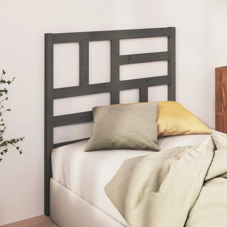 Tête de lit Gris 96x4x104 cm Bois massif de pin - 3