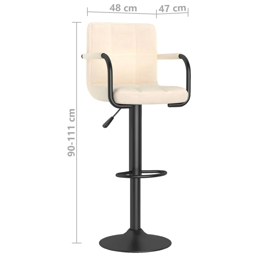 Tabouret de bar Crème Tissu - 9