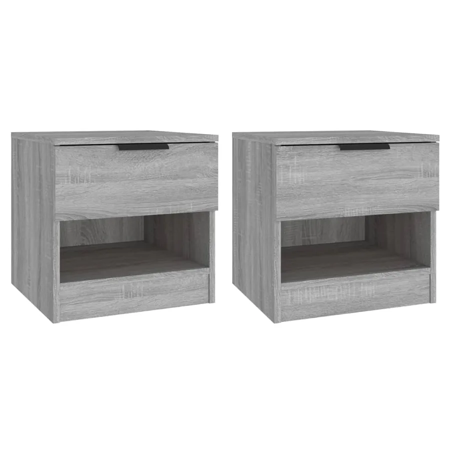 Tables de chevet 2 pcs Sonoma gris Bois d'ingénierie - 2