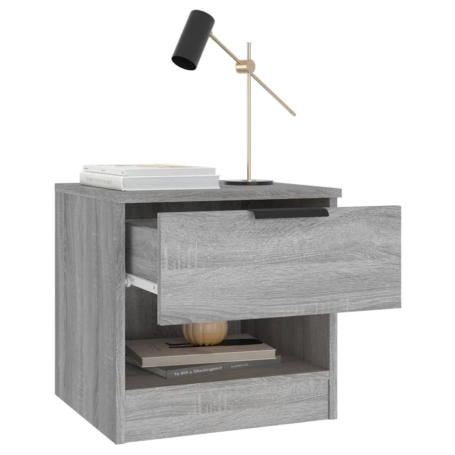 Tables de chevet 2 pcs Sonoma gris Bois d'ingénierie - 6