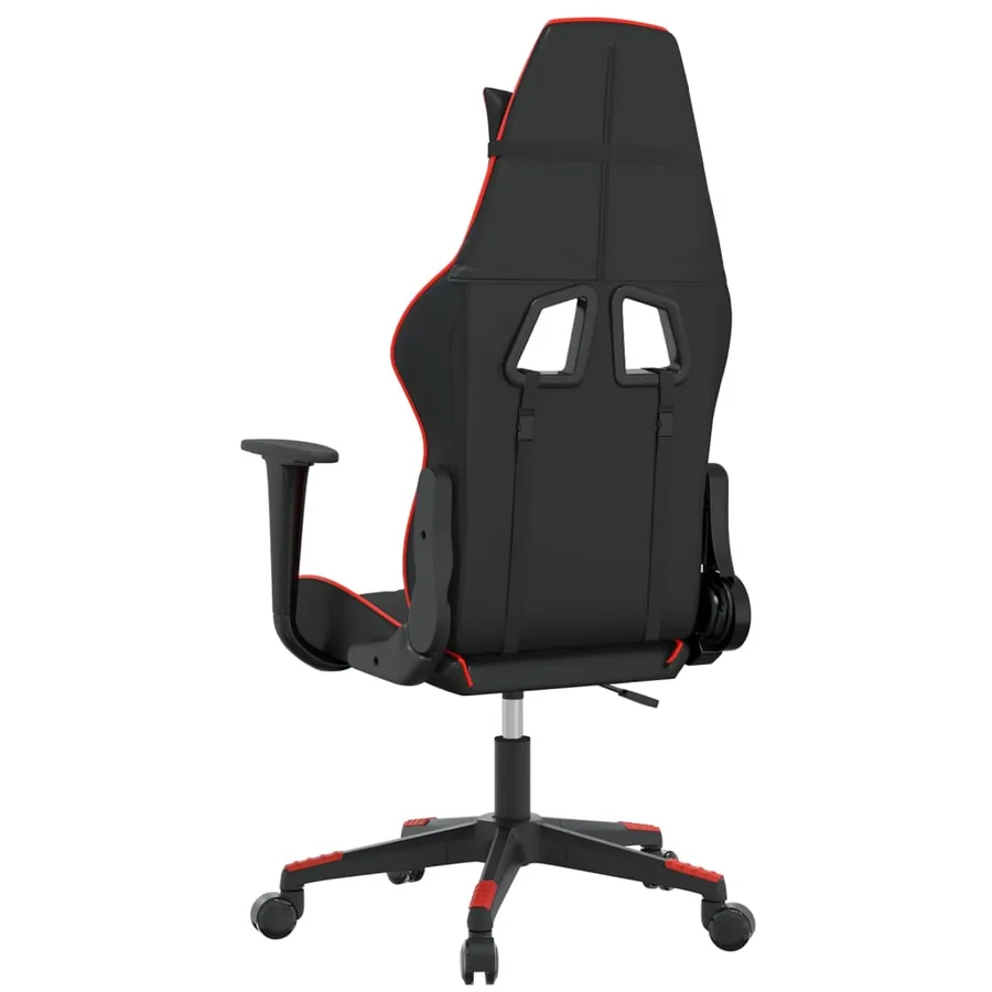 Chaise de jeu de massage Noir et rouge Similicuir - 5
