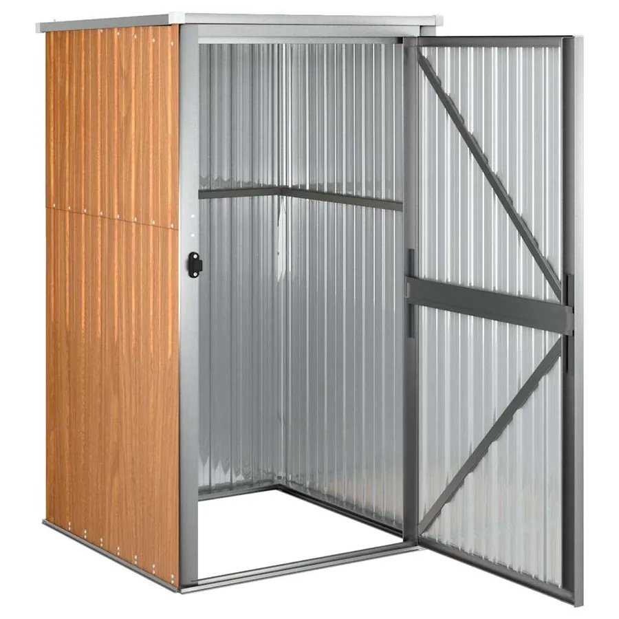 Abri à outils de jardin marron 88x89x161 cm acier galvanisé - 5