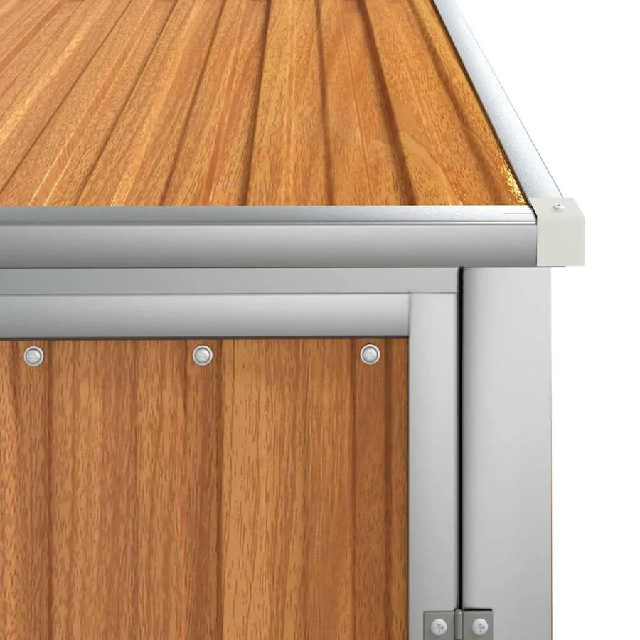 Abri à outils de jardin marron 88x89x161 cm acier galvanisé - 7