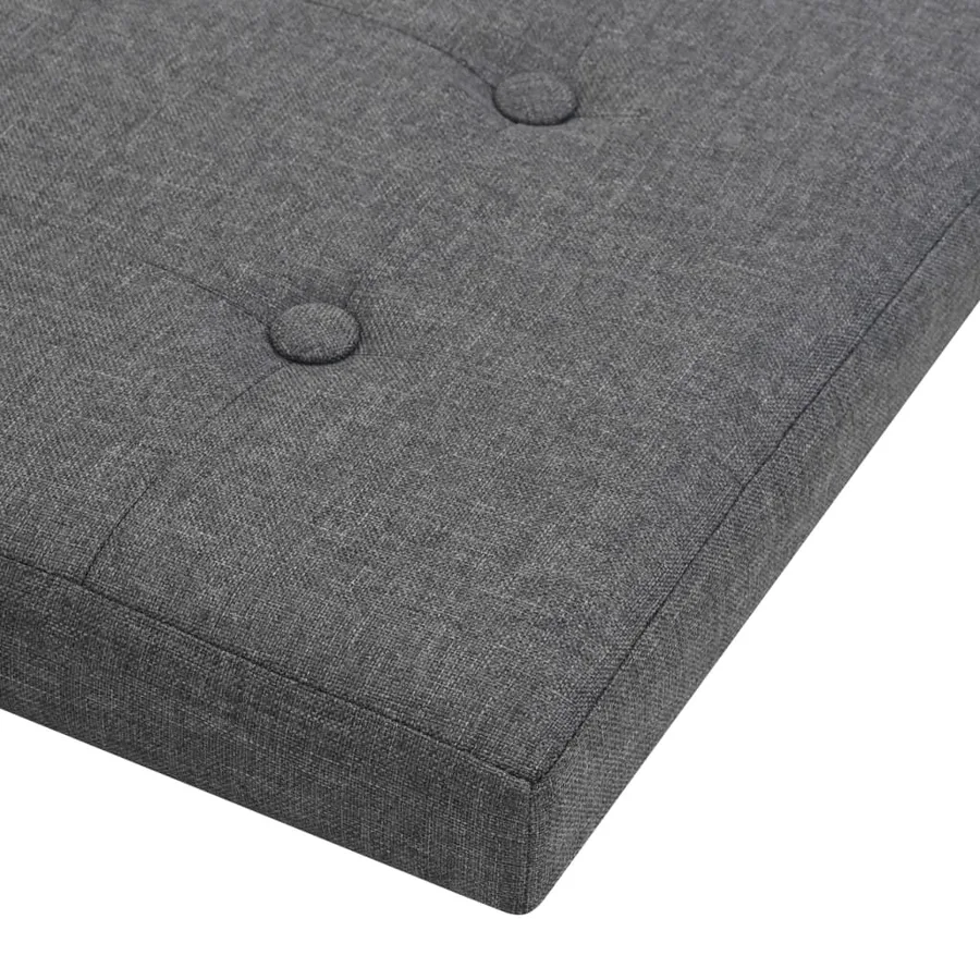 Tabouret de rangement pliable Gris foncé Faux lin - 6