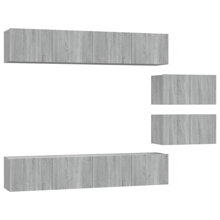 Ensemble de meubles TV 6 pcs Sonoma gris Bois d'ingénierie - 2