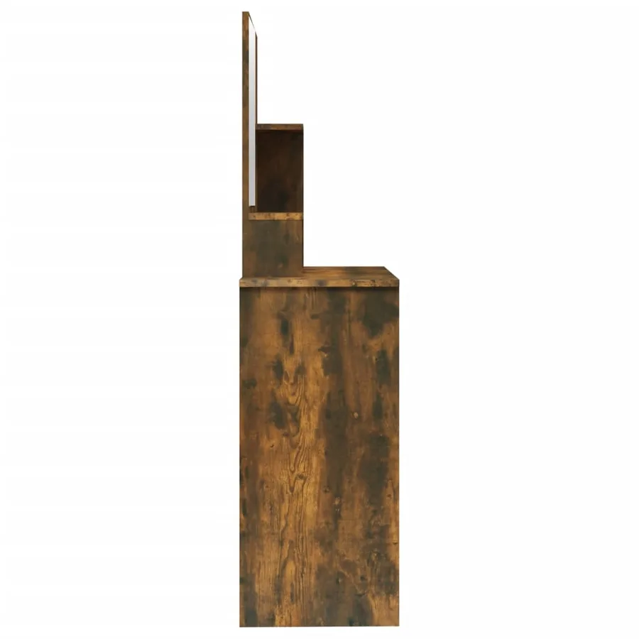 Coiffeuse avec miroir Chêne fumé 86,5x35x136 cm - 8