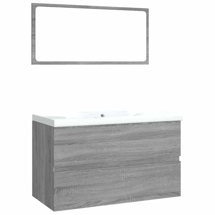 Meubles de salle de bain Sonoma gris Bois d'ingénierie - 2