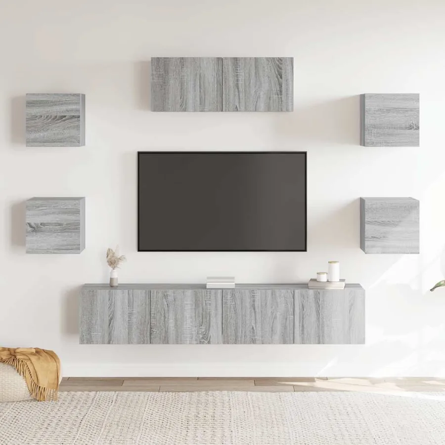 Ensemble de meubles TV 7 pcs Sonoma gris Bois d'ingénierie - 3