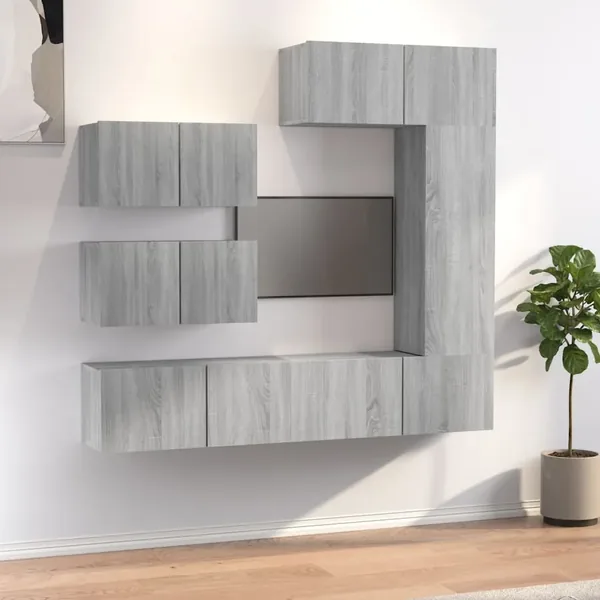 Ensemble de meubles TV 6 pcs Sonoma gris Bois d'ingénierie