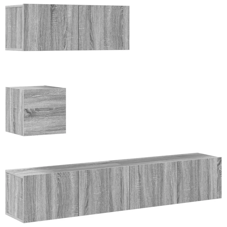 Ensemble de meubles TV 4 pcs Sonoma gris Bois d'ingénierie - 2
