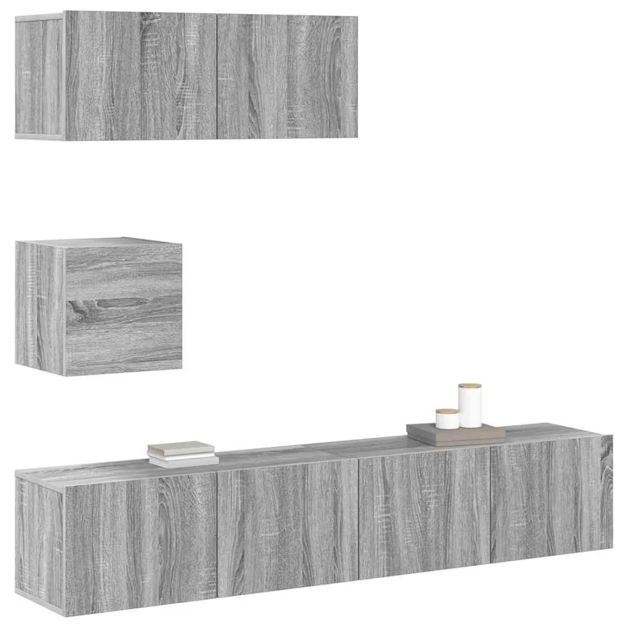 Ensemble de meubles TV 4 pcs Sonoma gris Bois d'ingénierie - 4