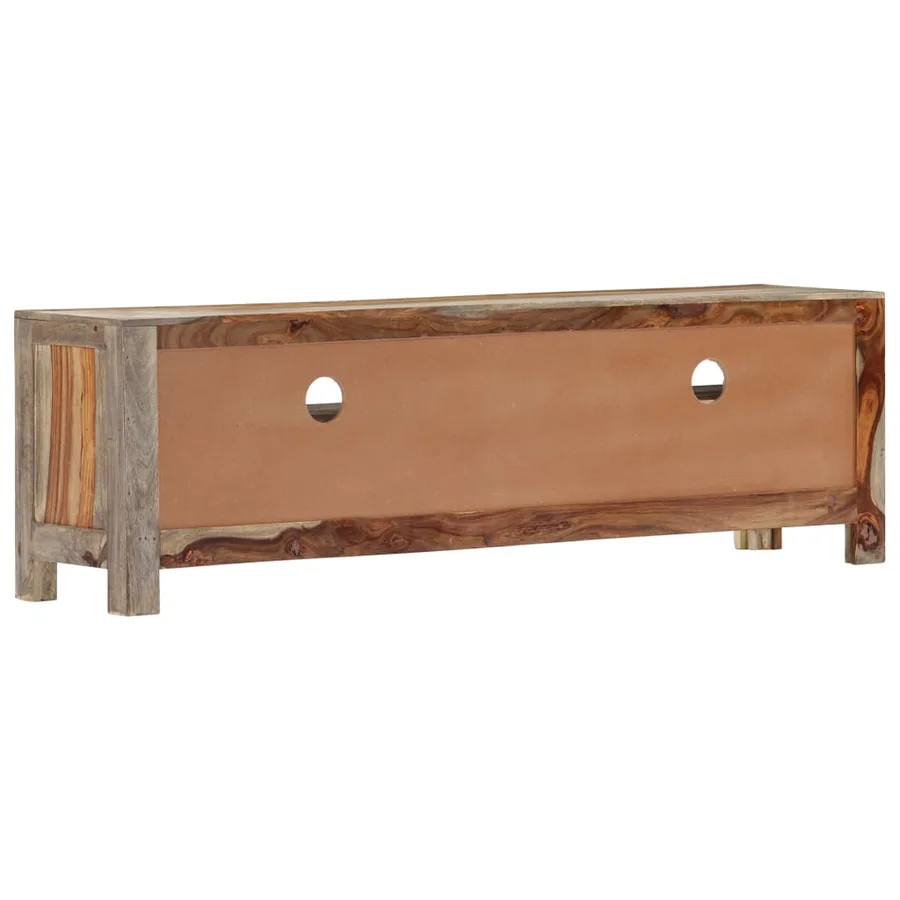Meuble TV Bois massif 130x30x40 cm - 4