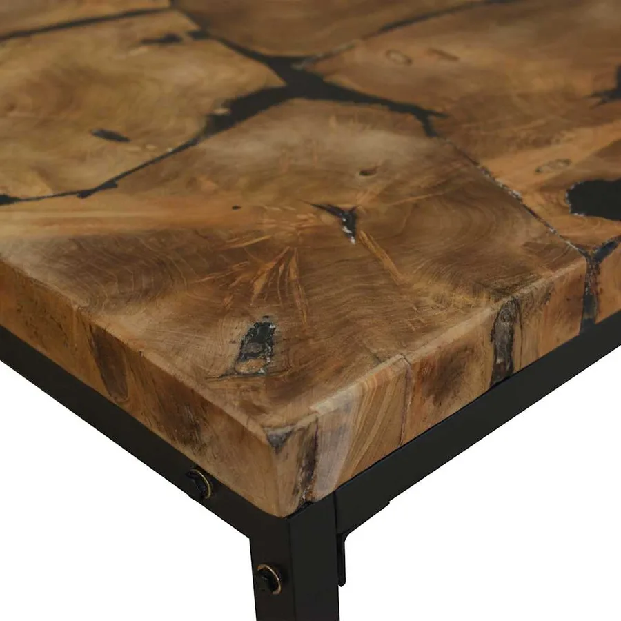 Table basse Teck Résine 60x60x40 cm - 8