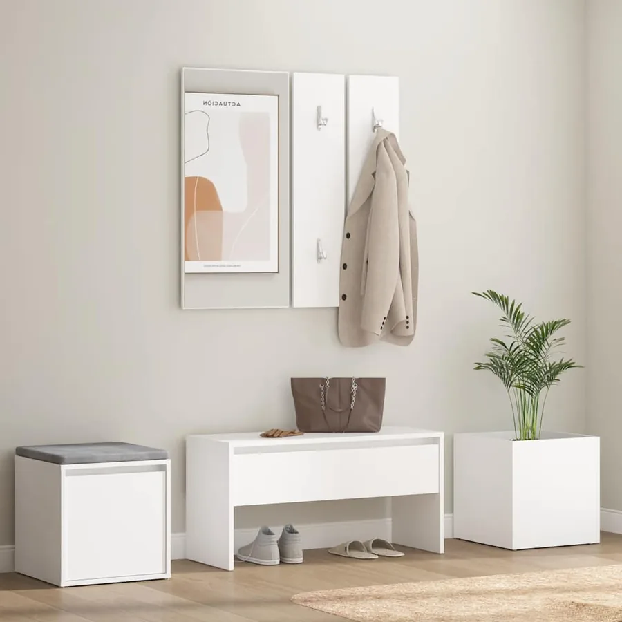 Ensemble de meubles de couloir Blanc Bois d'ingénierie