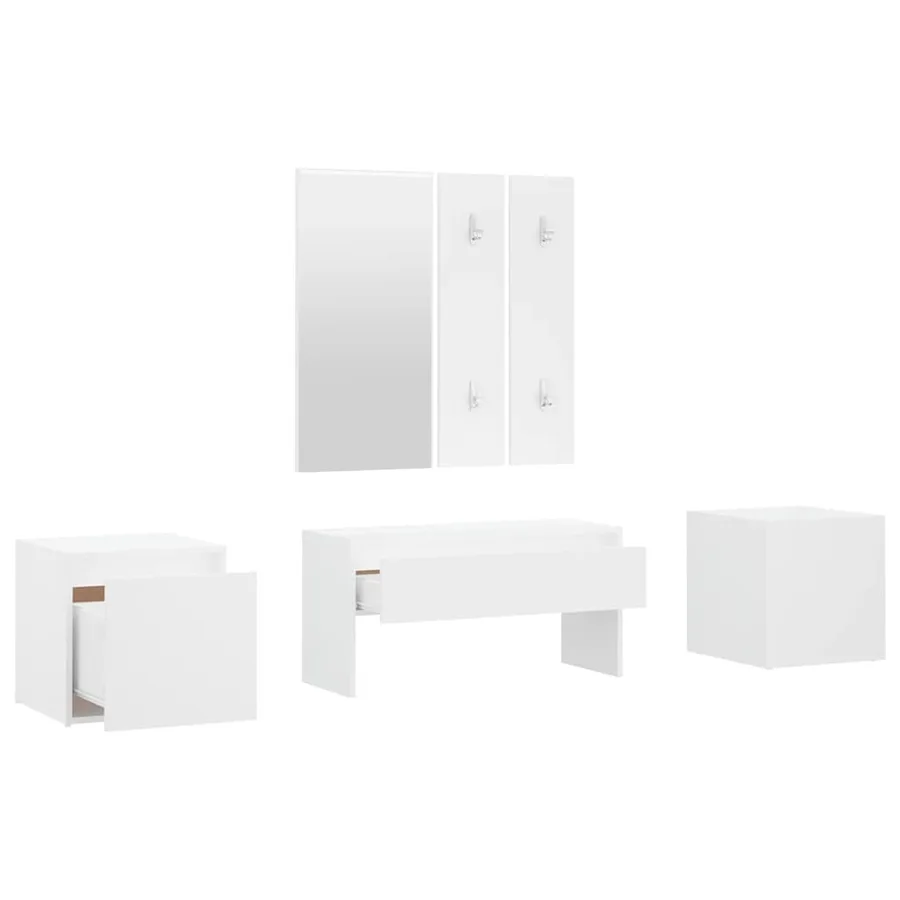 Ensemble de meubles de couloir Blanc Bois d'ingénierie - 5