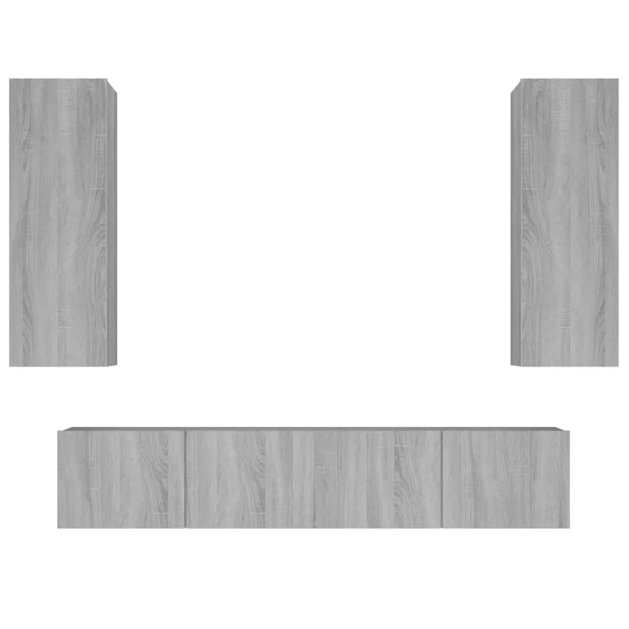 Ensemble de meubles TV 4 pcs Sonoma gris Bois d'ingénierie - 2