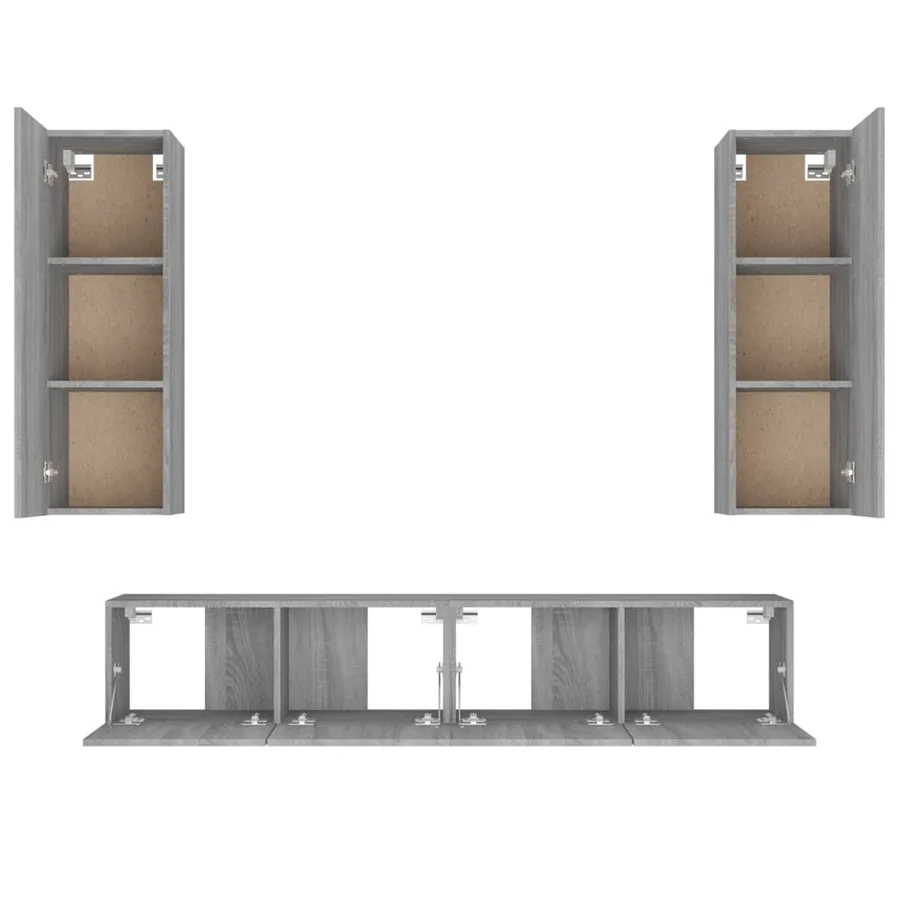 Ensemble de meubles TV 4 pcs Sonoma gris Bois d'ingénierie - 6