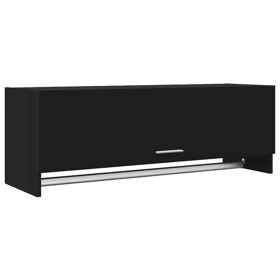 Garde-robe noir 100x32,5x35 cm bois d'ingénierie - 2