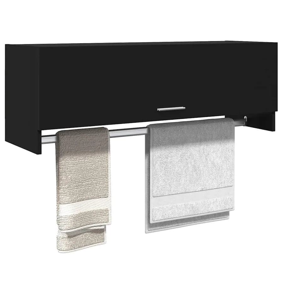 Garde-robe noir 100x32,5x35 cm bois d'ingénierie - 3